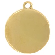 Breloque ronde étoile de mer 14 mm résine époxy - Acier inox 304L Doré - Rouge x1