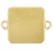 Intercalaire carré palmier 16x12 mm résine époxy - Acier inox 304L Doré - Bleu roi