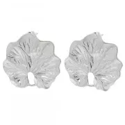 Clous d'oreilles feuille travaillé 23x26 mm - Acier inoxydable 304L x2