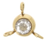 Intercalaire 3 anneaux 6 mm oxyde zirconium Acier inoxydable Doré 304L Cristal x1|raw }}