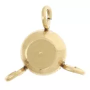 Intercalaire 3 anneaux 6 mm oxyde zirconium Acier inoxydable Doré 304L Cristal x1