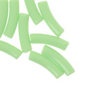 Perles tube incurvé 19x5 mm en acrylique opaque - Vert clair x10
