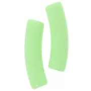 Perles tube incurvé 19x5 mm en acrylique opaque - Vert clair x10