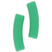Perles tube incurvé 19x5 mm en acrylique opaque - Vert x10