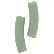 Perles tube incurvé 19x5 mm en acrylique opaque - Kaki x10
