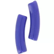 Perles tube incurvé 19x5 mm en acrylique opaque - Bleu royal x10