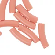 Perles tube incurvé 19x5 mm en acrylique opaque - Saumon x10