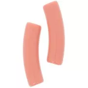 Perles tube incurvé 19x5 mm en acrylique opaque - Saumon x10