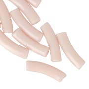 Perles tube incurvé 19x5 mm en acrylique opaque - Nude x10