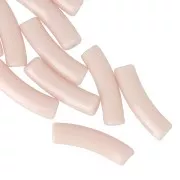 Perles tube incurvé 19x5 mm en acrylique opaque - Nude x10