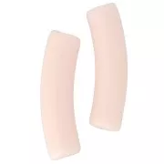 Perles tube incurvé 19x5 mm en acrylique opaque - Nude x10