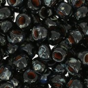 Perles de rocailles Matubo 7/0 - 3.5 mm Jet Picasso x10g