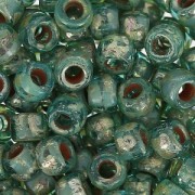 Perles de rocailles Matubo 7/0 - 3.5 mm Aquamarine Picasso x10g