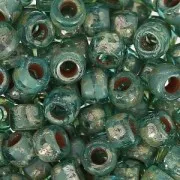 Perles de rocailles Matubo 7/0 - 3.5 mm Aquamarine Picasso x10g