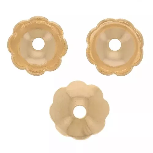 Coupelles fleurs 8 pétales 6 mm - Doré x20