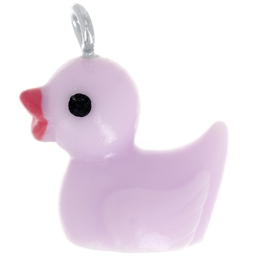 Breloque canard en résine 19x16 mm - Lilas x1