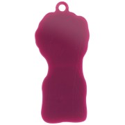 Pendentif poing fermé 48.5x22 mm en plexiglas - Girl Power - Prune - Blanc x1