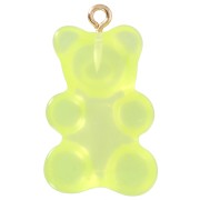 Breloque ourson 31x19 mm en acrylique transparente - Jaune x1