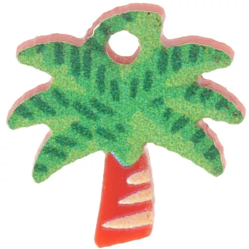 Breloque palmier 13 mm en plexiglas - Vert - Marron x1