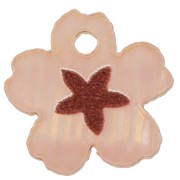 Breloque fleur motif étoile 12 mm en plexiglas - Saumon - Marron x1|raw }}