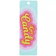 Pendentif rectangle Chewing-gum - Love Candy 60x20 mm en plexiglas Bleu - Rose x1