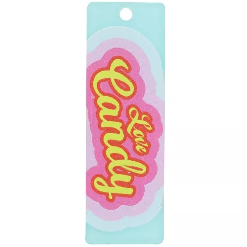 Pendentif rectangle Chewing-gum - Love Candy 60x20 mm en plexiglas Bleu - Rose x1