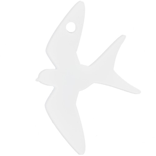 Pendentif Hirondelle 30x19 mm en plexiglas - Blanc x1