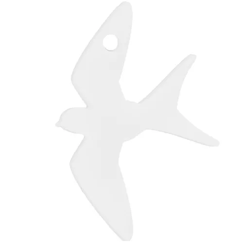 Pendentif Hirondelle 30x19 mm en plexiglas - Blanc x1