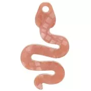 Pendentif serpent 29.5x16 mm en plexiglas - Effet mosaïque - Marron pailleté x1