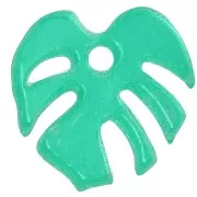 Breloque feuille de monstera en plexiglas 13 mm - Vert x1