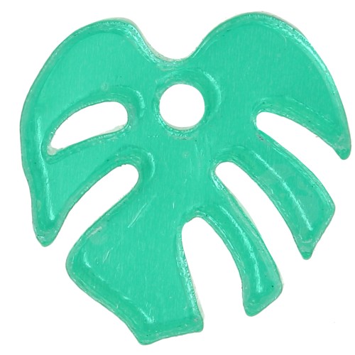 Breloque feuille de monstera en plexiglas 13 mm - Vert x1
