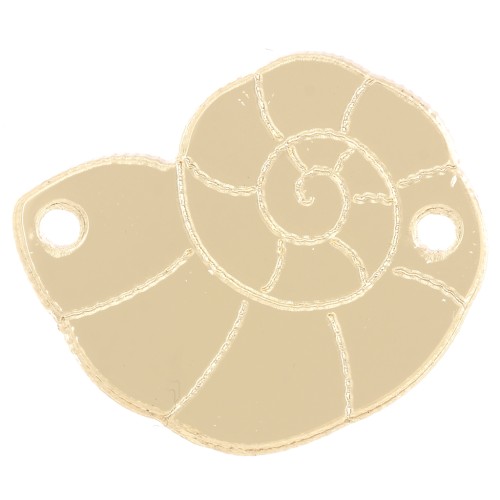 Intercalaire coquillage 19.5x15 mm en plexiglas - effet miroir - Doré x1