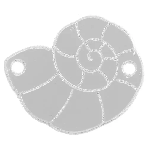 Intercalaire coquillage 19.5x15 mm en plexiglas - effet miroir - Argenté x1