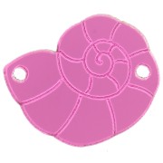 Intercalaire coquillage 19.5x15 mm en plexiglas - effet miroir - Rose x1|raw }}