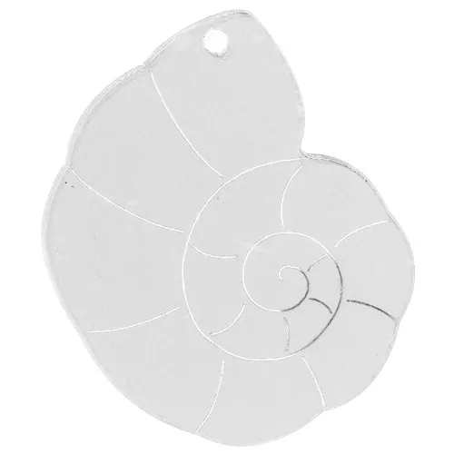 Pendentif coquillage 38x30 mm en plexiglas - effet miroir - Argenté x1