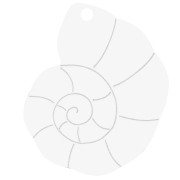 Pendentif coquillage 38x30 mm en plexiglas - effet miroir - Argenté x1