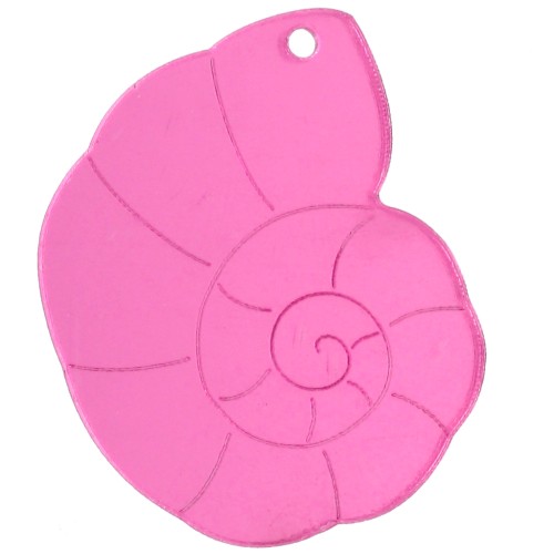 Pendentif coquillage 38x30 mm en plexiglas - effet miroir - Rose x1