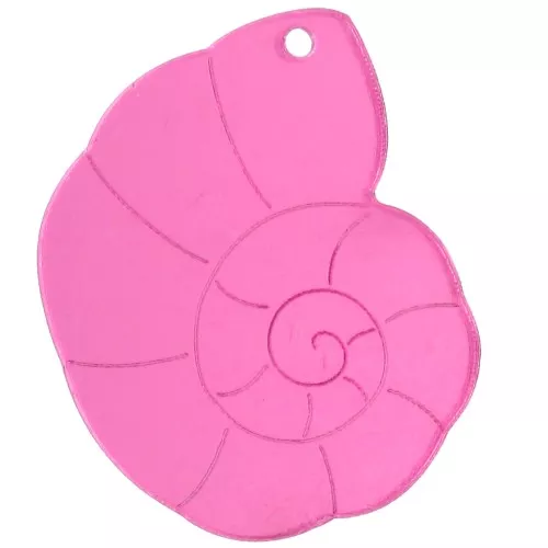 Pendentif coquillage 38x30 mm en plexiglas - effet miroir - Rose x1