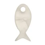 Breloque poisson 14x6 mm en plexiglas - Imitation Nacre x1