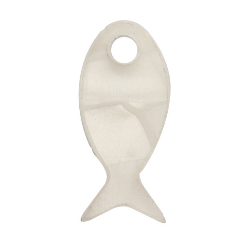 Breloque poisson 14x6 mm en plexiglas - Imitation Nacre x1