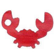 Breloque crabe 12x16.5 mm en plexiglas - Marbré rouge x1