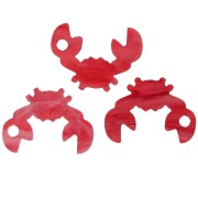 Breloque crabe 12x16.5 mm en plexiglas - Marbré rouge x1