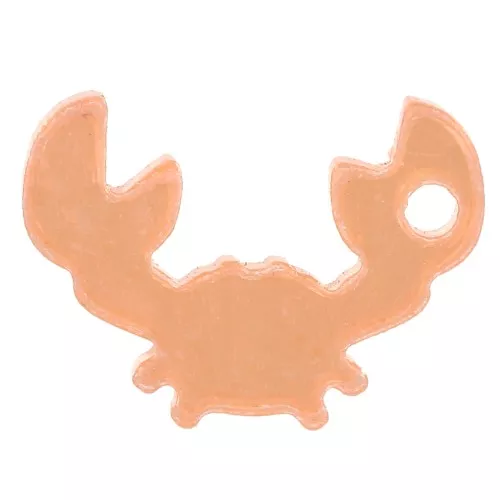 Breloque crabe 12x16.5 mm en plexiglas - Saumon x1