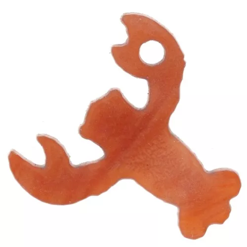 Breloque homard 16 mm en plexiglas - Marbré Orange x1