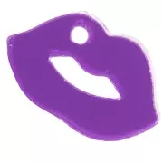 Breloque bouche 10x17 mm en plexiglas - effet miroir - Violet x1