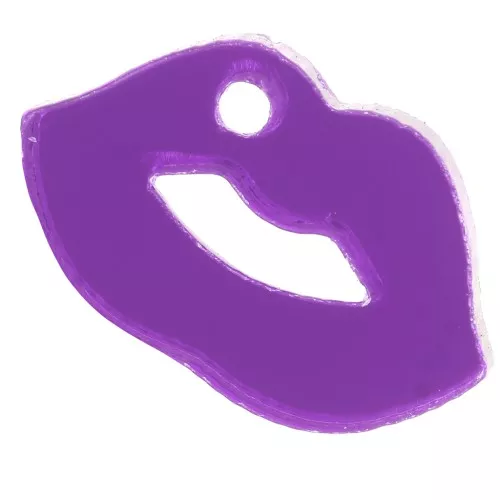 Breloque bouche 10x17 mm en plexiglas - effet miroir - Violet x1