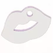Breloque bouche 10x17 mm en plexiglas - effet miroir - Violet x1