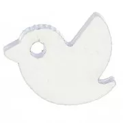 Breloque oiseau en 10x12 mm en plexiglas - effet miroir - Bleu ciel x1