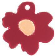 Breloque fleur bicolore 18.5 mm en plexiglas - effet miroir - Rouge - Orange x1|raw }}