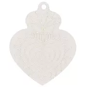 Pendentif coeur Ex-Voto 37x29 mm en plexiglas - effet miroir - Doré x1